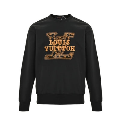 25fw embroidered letter logo crew neck sweatshirt