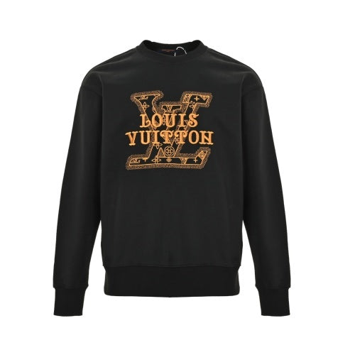 25fw embroidered letter logo crew neck sweatshirt