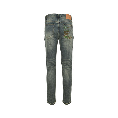 25fw back pocket monogram embossed jeans