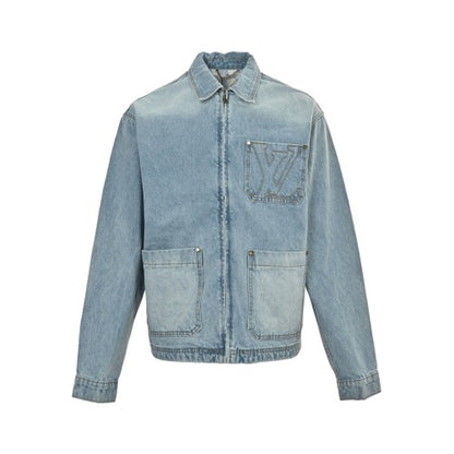 25Fw embroidered pocket denim jacket