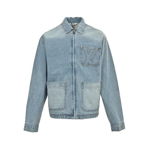 25Fw embroidered pocket denim jacket