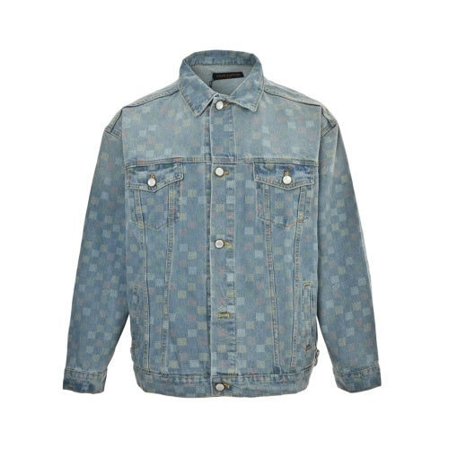 25fw checkerboard denim jacket