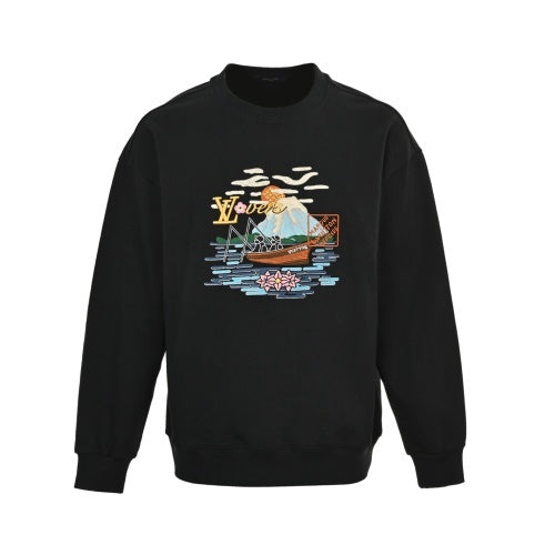 25fw embroidered round neck sweatshirt