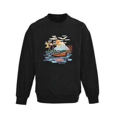 25fw embroidered round neck sweatshirt