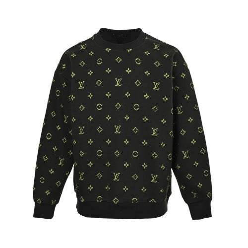 25fw all-over print burnt flower monogram round neck sweatshirt