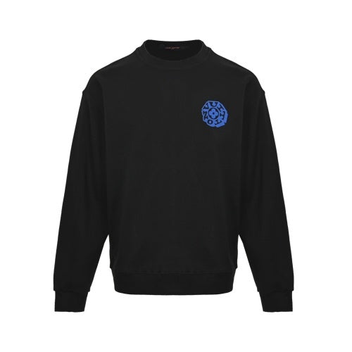 25fw flocked logo crewneck sweatshirt