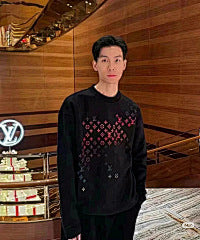 25Fw monogram gradient print crew neck sweatshirt