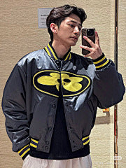 25fw sunflower leather baseball jacket
