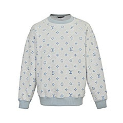 25fw all-over print burnt flower monogram round neck sweatshirt