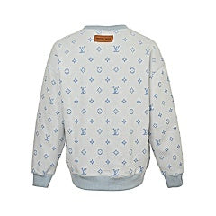 25fw all-over print burnt flower monogram round neck sweatshirt