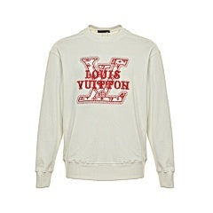 25fw embroidered letter logo crew neck sweatshirt