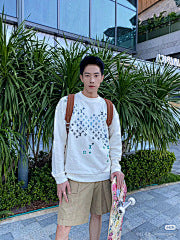 25Fw monogram gradient print crew neck sweatshirt