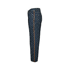 25fw monogram jacquard leather trim jeans
