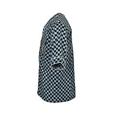 25fw checkered denim short-sleeved shirt