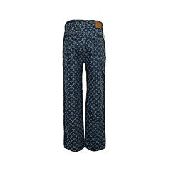 25fw monogram jacquard leather trim jeans