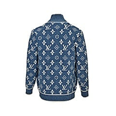25Fw all-over printed jacquard zipper sweater jacket