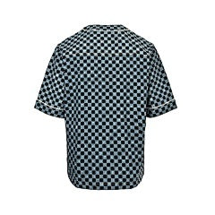 25fw checkered denim short-sleeved shirt