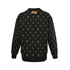25fw all-over print burnt flower monogram round neck sweatshirt