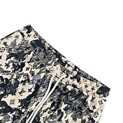 25fw all-over printed monogram smudged trousers