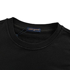 25fw flocked logo crewneck sweatshirt