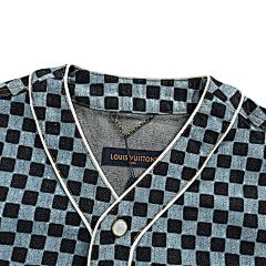 25fw checkered denim short-sleeved shirt