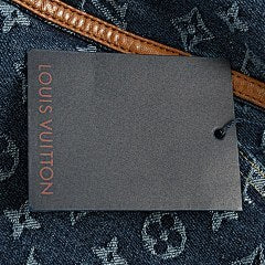 25fw monogram jacquard leather trim jeans