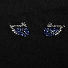 25ss rhinestone cat-eye embroidered T-shirt
