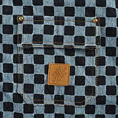 25fw checkered denim short-sleeved shirt