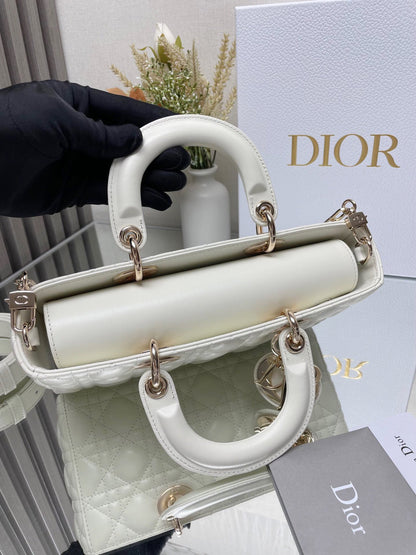 Micro / Small / Medium Lady D-Joy Bag Latte Cannage Lambskin
