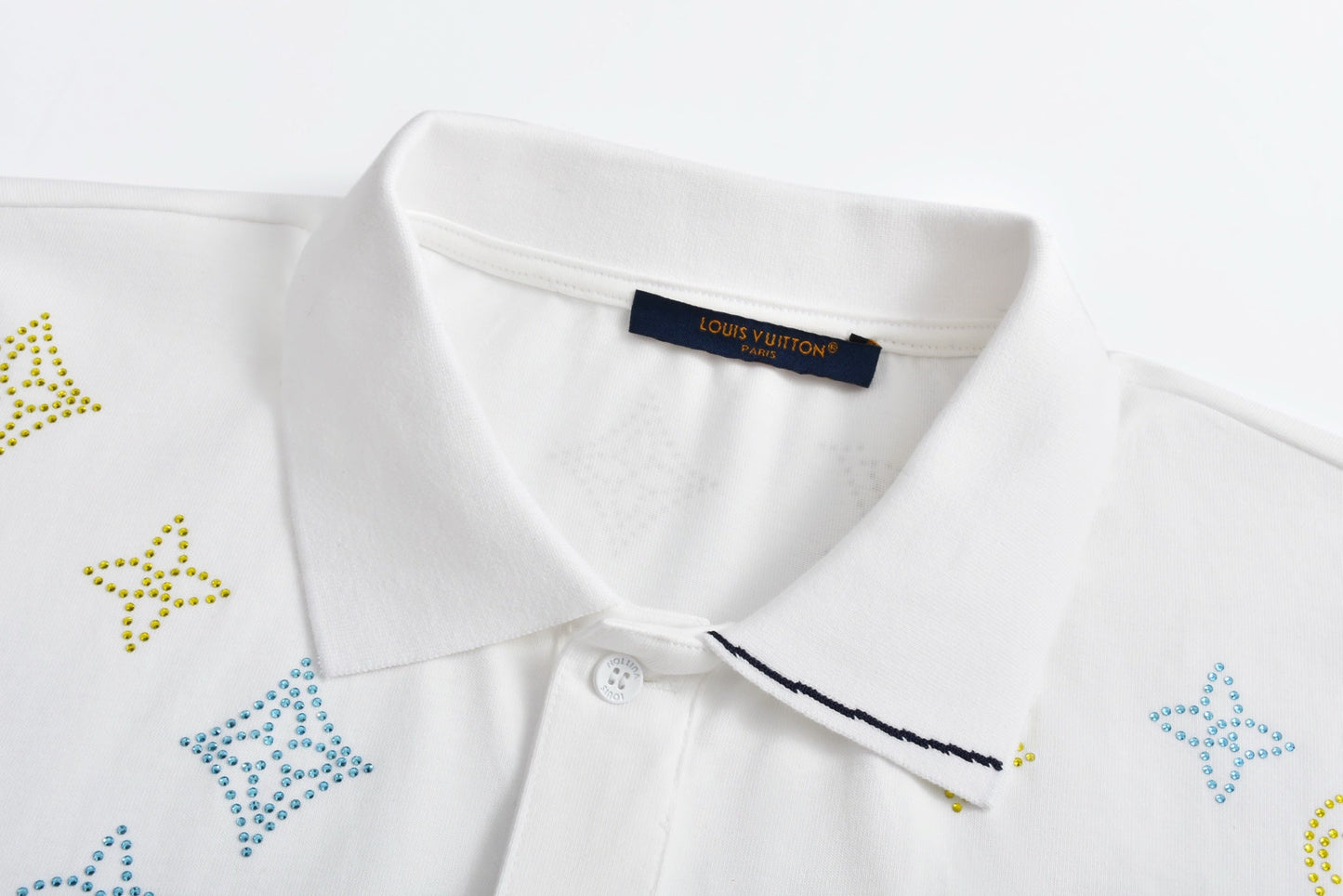25ss new rhinestone polo