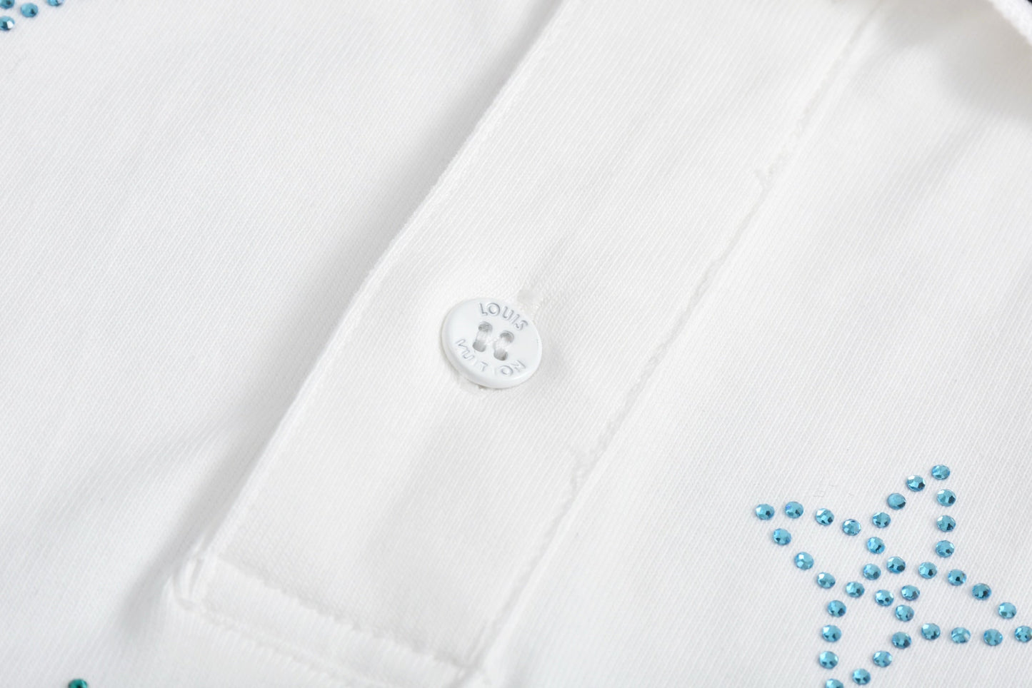 25ss new rhinestone polo