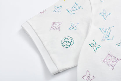 25ss new rhinestone polo