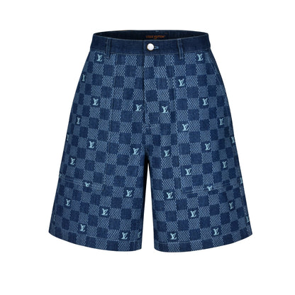 damier denim short