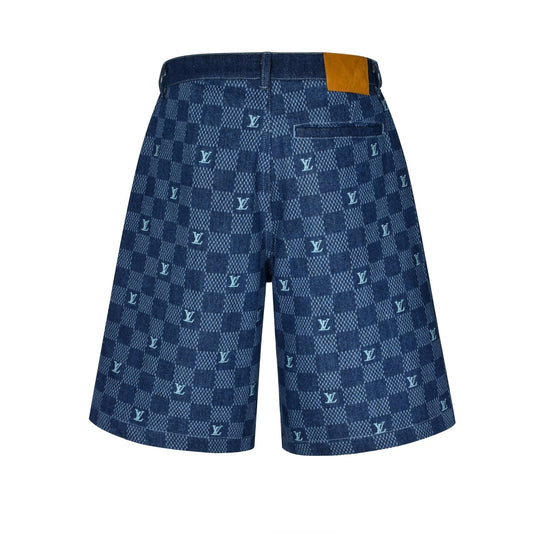 damier denim short