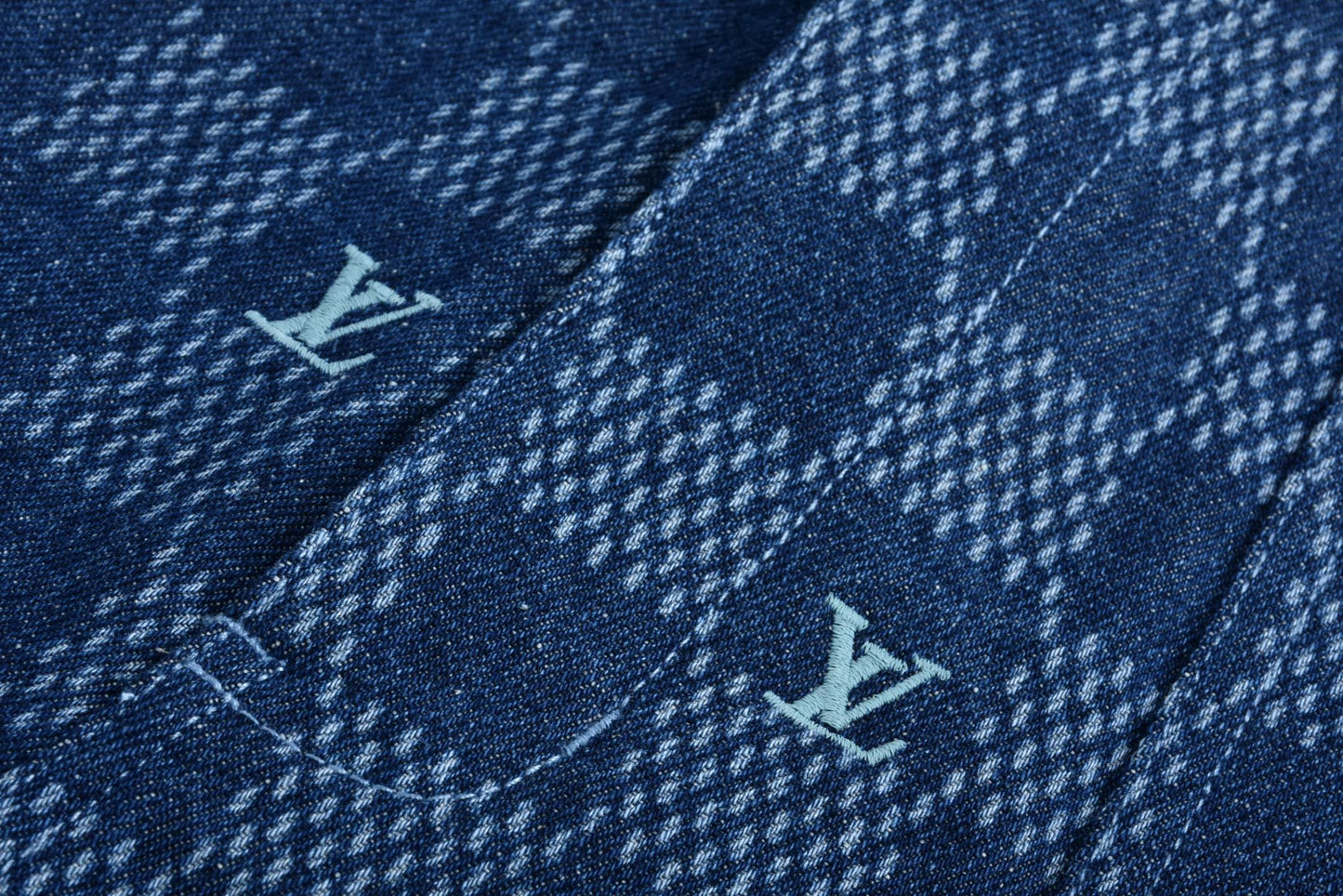 damier denim short