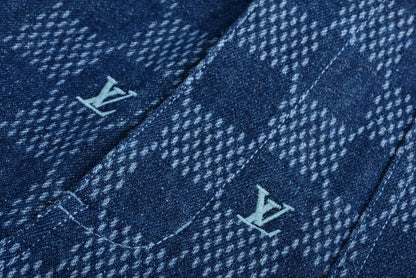 damier denim short