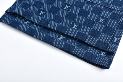 damier denim short