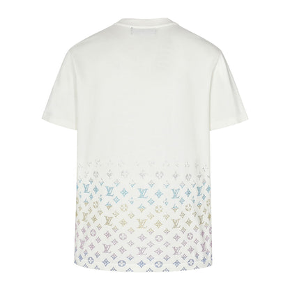 25ss gradient vintage color diamond knitted short sleeved shirt