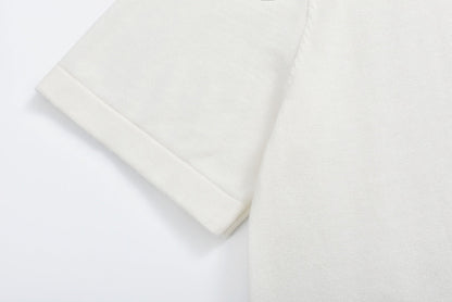 25ss gradient vintage color diamond knitted short sleeved shirt