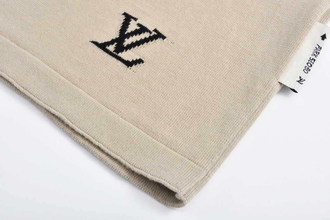 25ss letter jacquard knitted short sleeved shirt