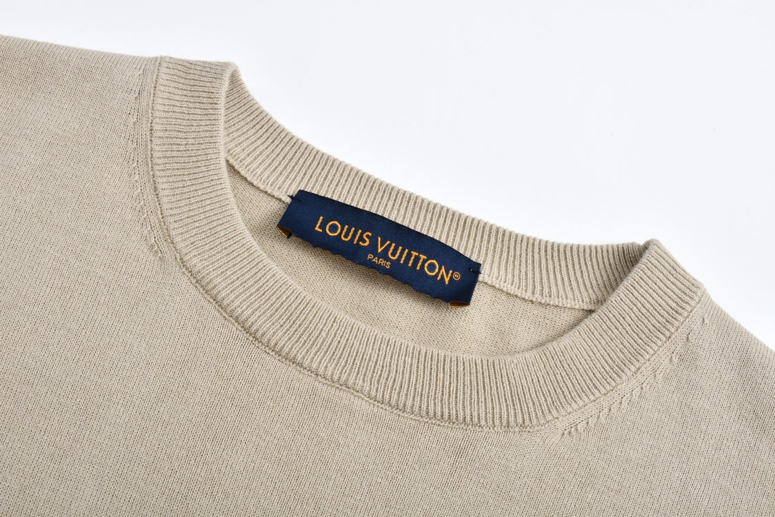 25ss letter jacquard knitted short sleeved shirt