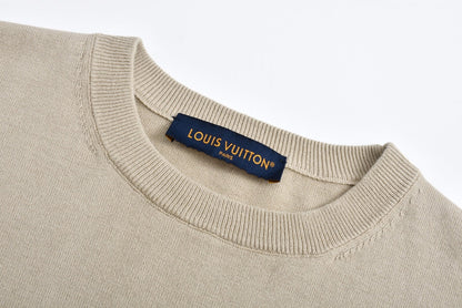25ss letter jacquard knitted short sleeved shirt
