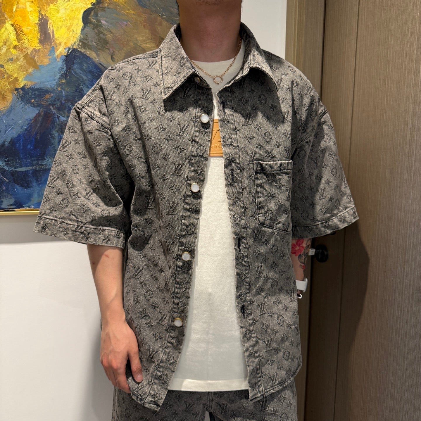 25ss  jacquard denim shirt