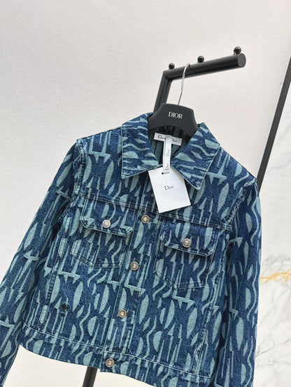 D 24fw miss jacquard denim jacket