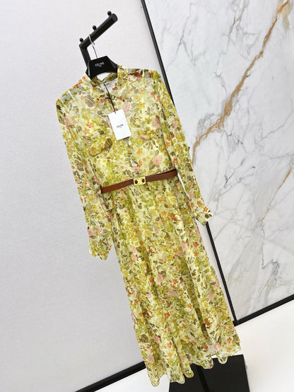 25ss silk shirt dress