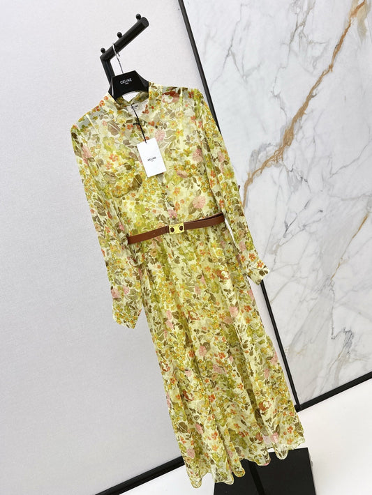 25ss silk shirt dress