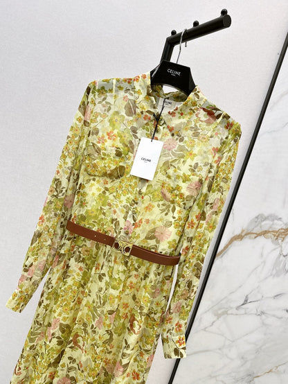 25ss silk shirt dress