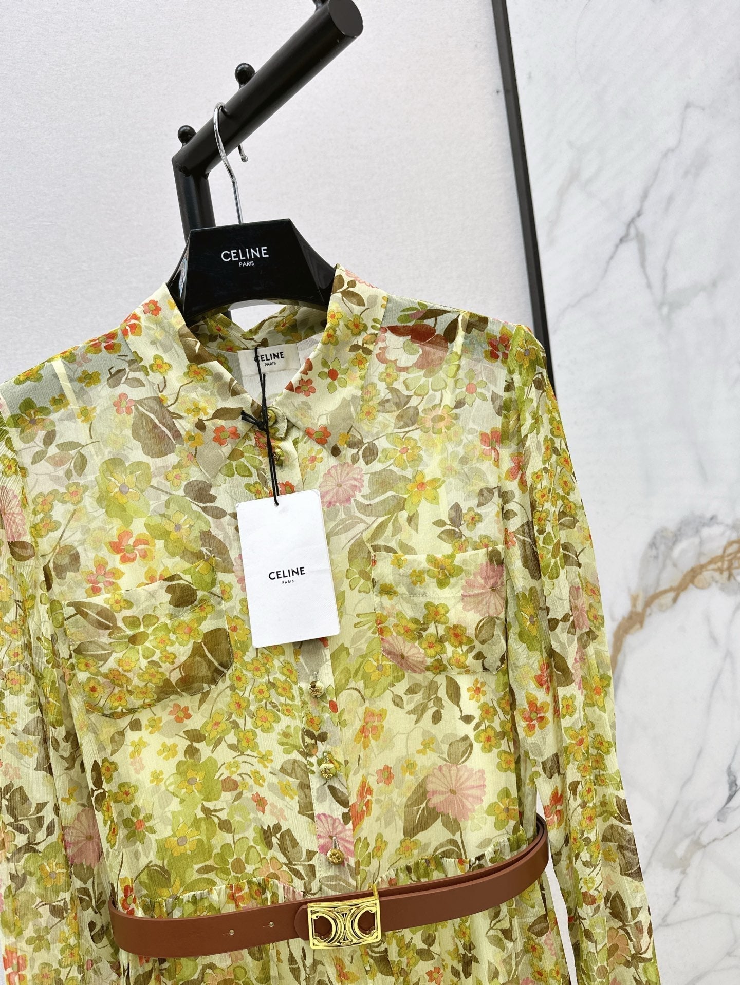 25ss silk shirt dress