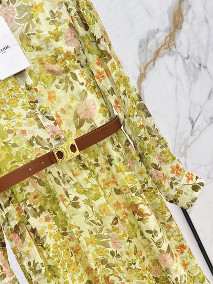 25ss silk shirt dress