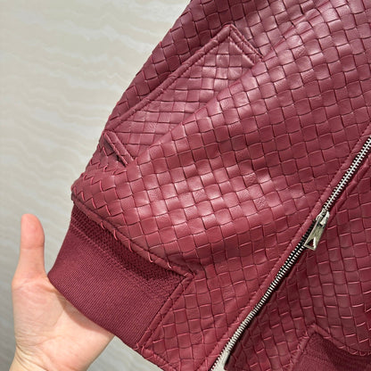 Bo 24fw woven leather jacket